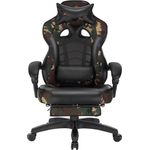 WOLTU Gaming Stuhl Racing Stuhl Bürostuhl Chefsessel Schreibtischstuhl Sportsitz mit Kopfstütze und Lendenkissen, mit Fußstütze, Kunstleder+Stoff, höhenverstellbar, Camouflage, BS71cm