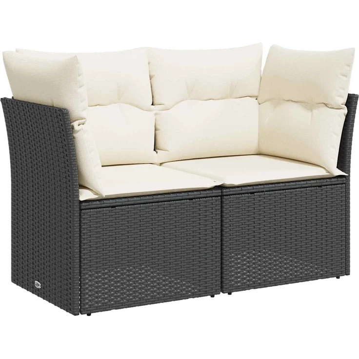 vidaXL Sofa Set 5 stk. Schwarz und Cremeweiß 179 x 179 x 85 cm 3447829 – Bild 3