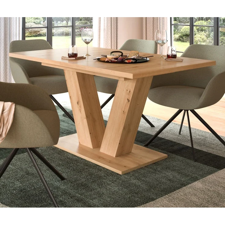 Esstisch Home-X in Eiche ausziehbar 150 - 190 cm