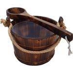 MCW Sauna Eimer B26, 3,5 Liter mit herausnehmbarem Kunststoffeinsatz und Schöpfkelle, Kiefernholz