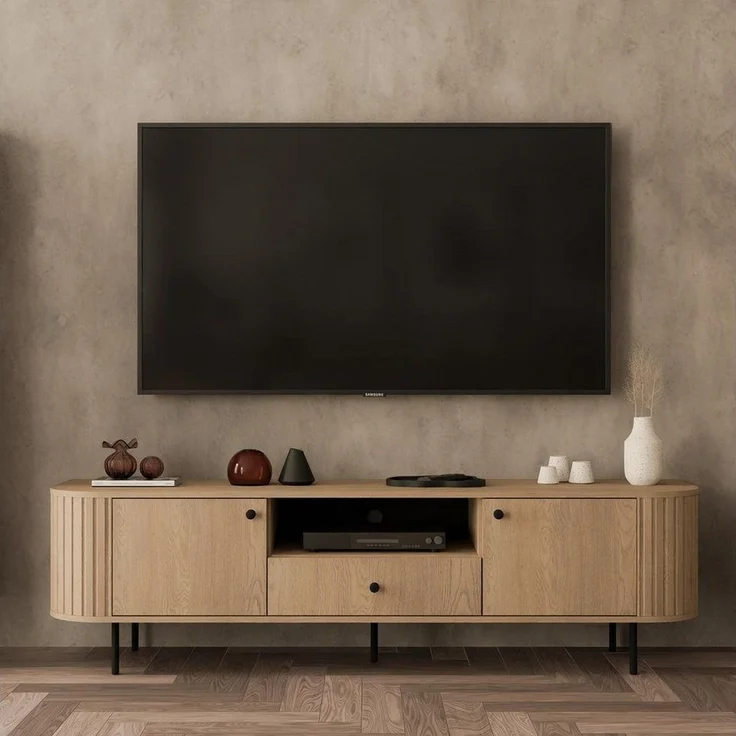 Compleo TV-Schrank 180 cm breit Eiche cremona, Elegant design, Natural, Lowboard – Bild 5