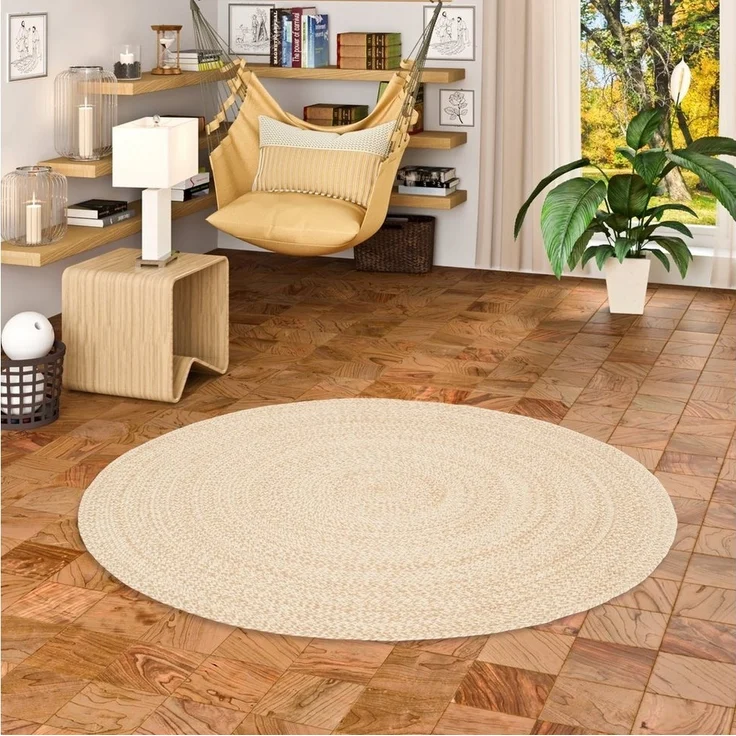 Pergamon Sisalteppich Naturfaser Teppich Handgefertigt Jute Kaya Rund, Rund, Höhe: 8 mm – Bild 1