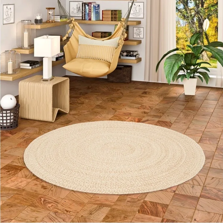 Pergamon Sisalteppich Naturfaser Teppich Handgefertigt Jute Kaya Rund, Rund, Höhe: 8 mm