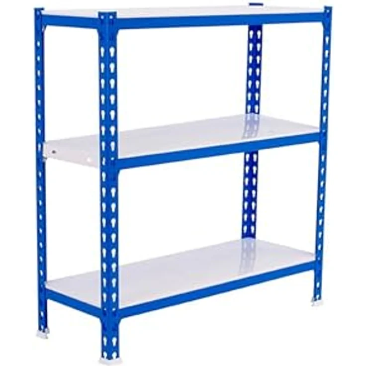 Simon Rack Simonclick Metallregal, 1000 x 900 x 300 mm, 3 Regalböden, 180 kg Biegepunkt, Blau/Weiß – Bild 2