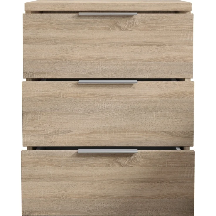 Nachtkommode >Smilla< in Eiche Sonoma, Melamin - 46x61x42cm (BxHxT) – Bild 6
