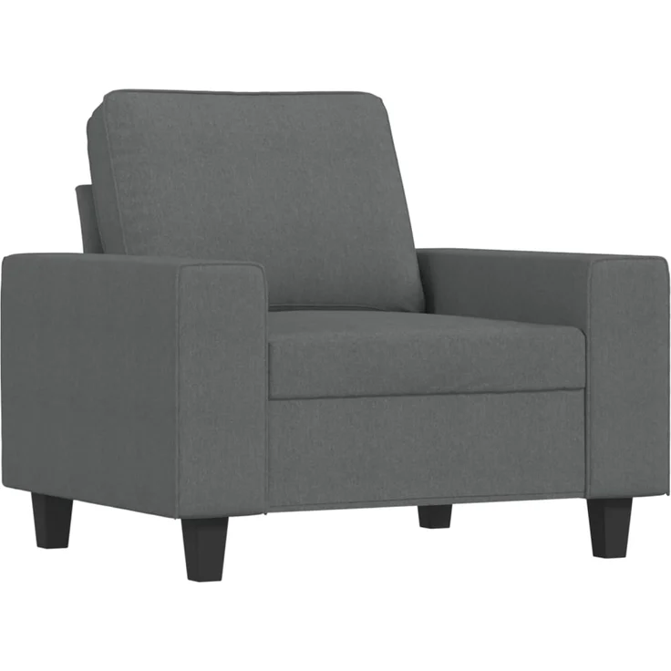 vidaXL Sessel mit Hocker Dunkelgrau 60 cm Stoff 3201144 – Bild 2