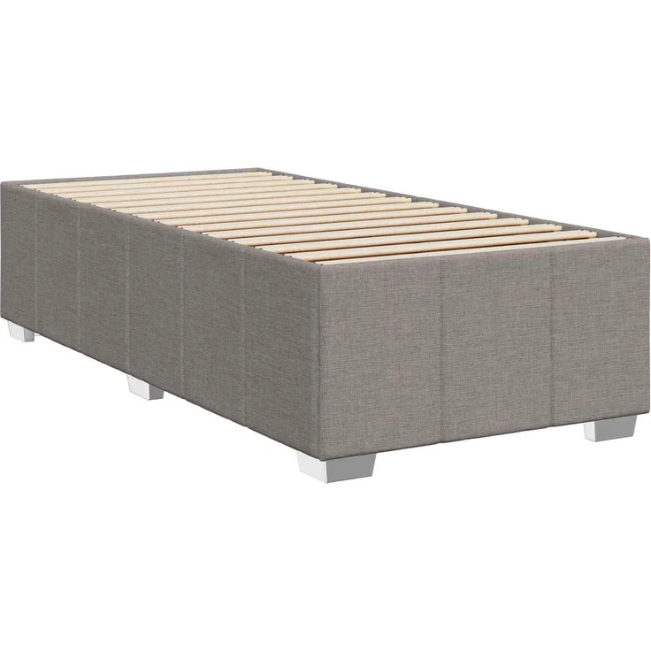 vidaXL Boxspringbett mit Matratze Taupe 100 x 200 cm Stoff 3454075 – Bild 5