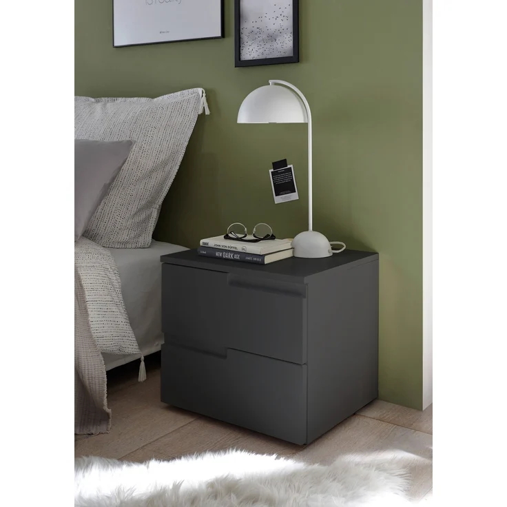 Nachtkommode >Spice< (BxHxT: 46x42x40 cm) in Graphit matt - 46x42x40cm (BxHxT) – Bild 1