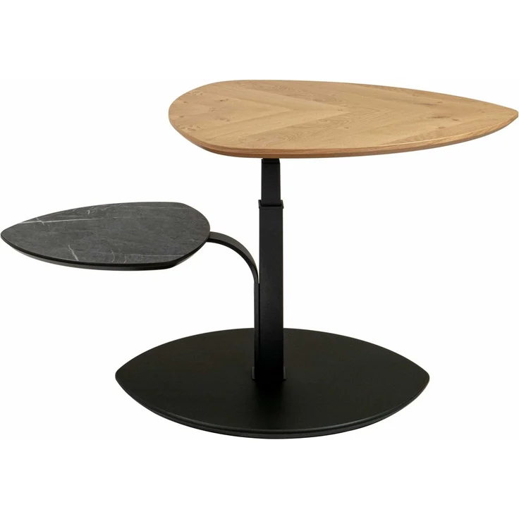 Couchtisch höhenverstellbar Cindi 110x47x70 Echtholz Wildeiche/Schwarz – Bild 4
