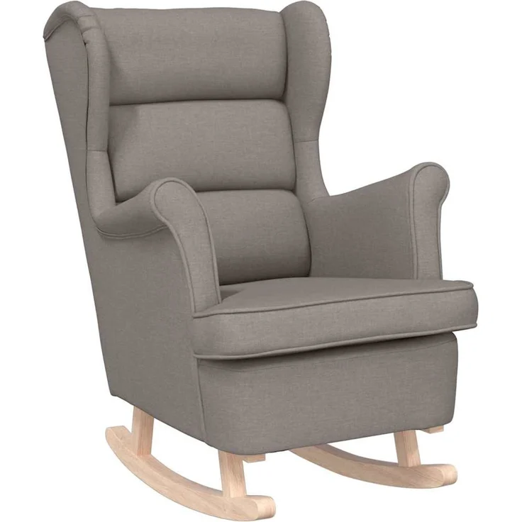 Schaukelsessel, Schaukelstuhl Taupe 74x90x102 cm Stoff – Bild 2