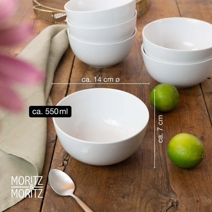 Moritz & Moritz BASIC 6tlg Schüssel Set weiß – Bild 2