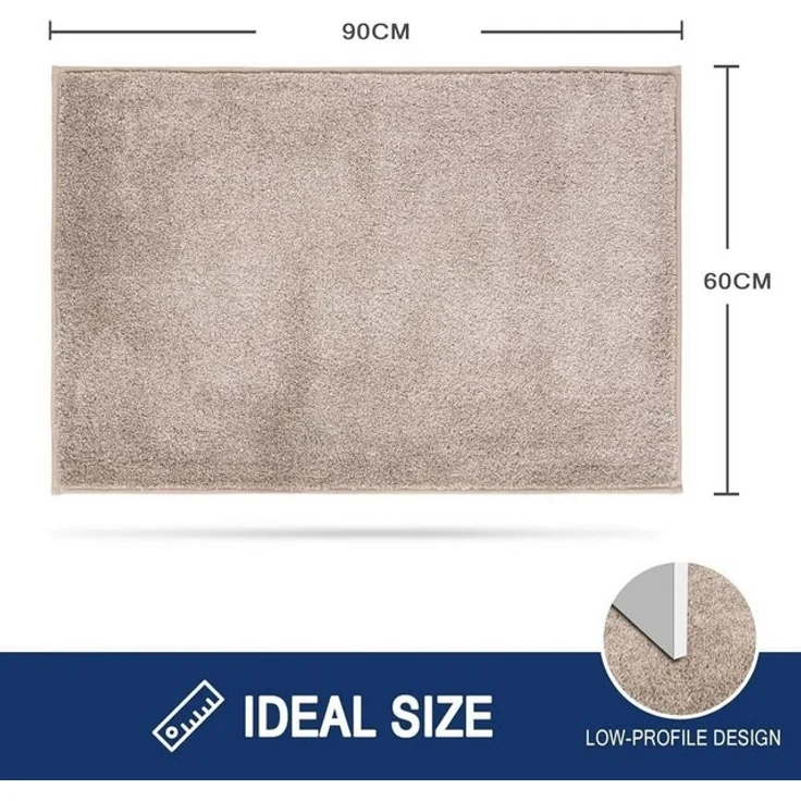 FCSDETAIL Fußmatte Schmutzfangmatte rutschfest waschbar 60x90cm Beige Sauberlaufmatte – Bild 4