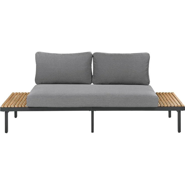 Lounge Set mit Tisch 5-Sitzer FIVIZZANO Akazienholz Dunkelgrau – Bild 4