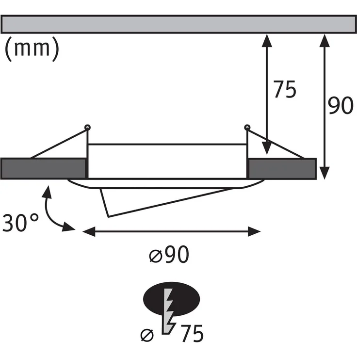 Paulmann LED Einbauleuchte 3er-Set schwarz schwenkbar Ø 9 cm – Bild 5
