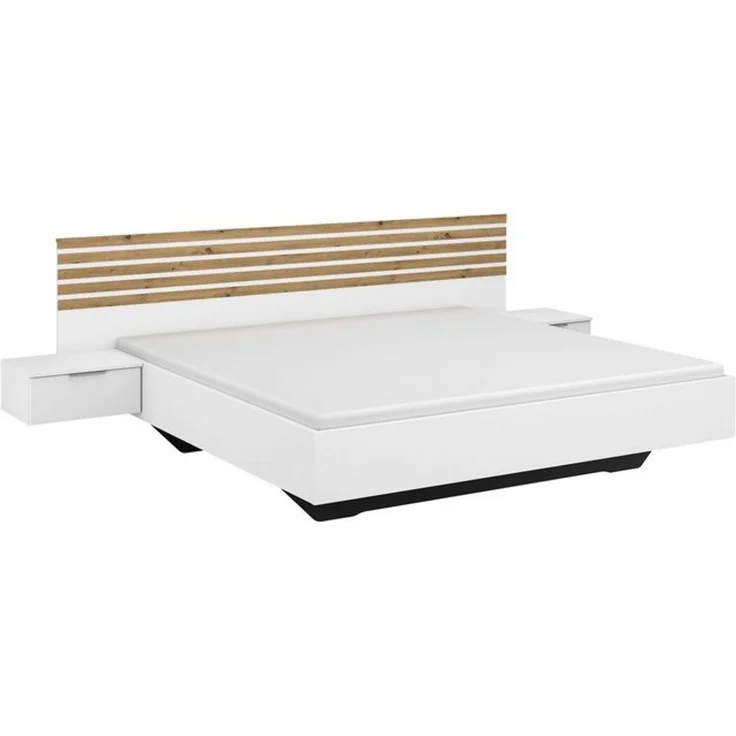 rauch Bettanlage Doppelbett Futonbett LAMELLA in schwebender Optik, (Bett 160x200 oder 180x200 cm), mit eleganter Lamellenabsetzung und 2 Hängenachttische MADE IN GERMANY – Bild 4
