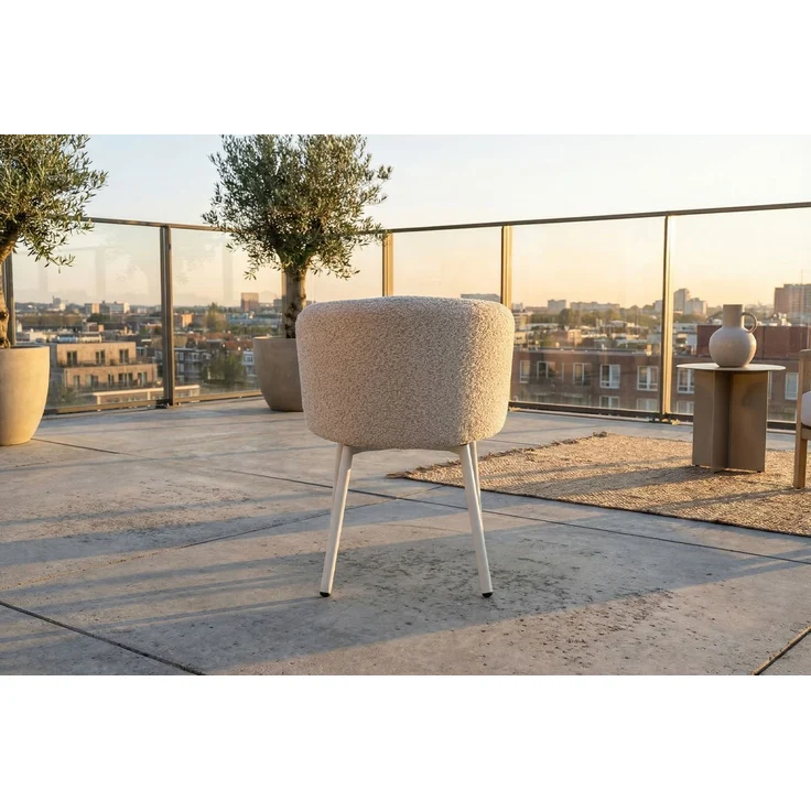KAWOLA Gartenstuhl INDUS Outdoor Stoff cremefarben 77 x 62 x 56 cm – Bild 4