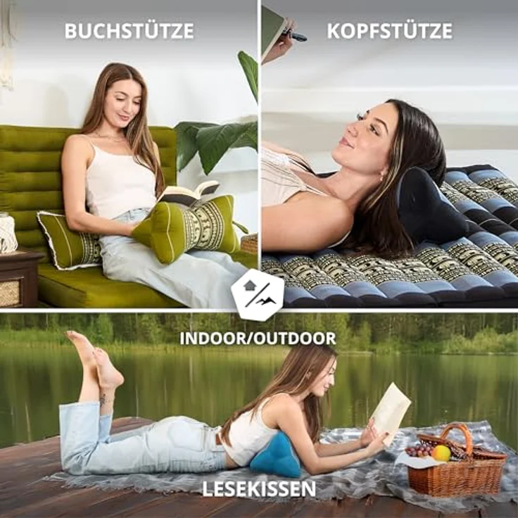 livasia Nackenstützkissen Knochenkissen, vegan und handgefertigt, Ø 15x32cm, Kapok – Bild 4