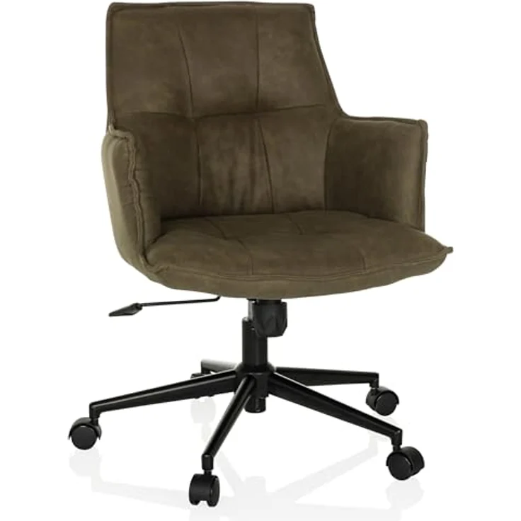hjh LIVING Homeoffice Stuhl gepolstert SOLAO Life Schreibtischstuhl höhenverstellbar, Stoffbezug Grün – Bild 2