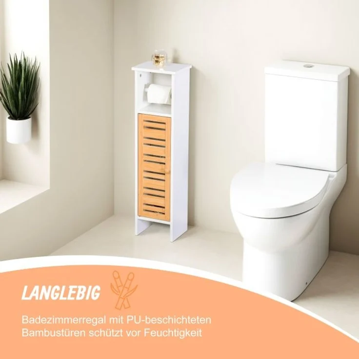 Relaxdays Toilettenpapierhalter stehend 3 Ablagen – Bild 2
