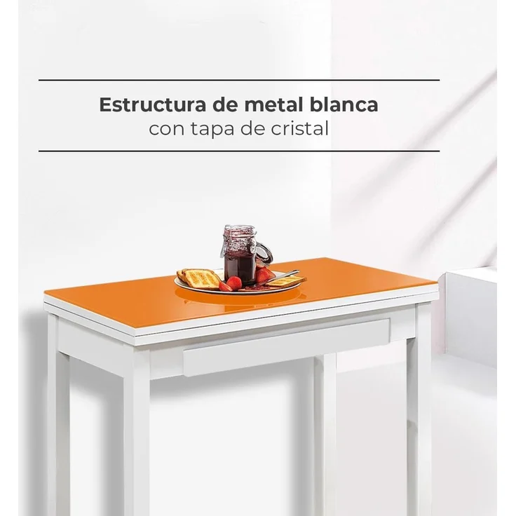 ASTIMESA MLBNA Küchentisch, Metall, Orange, 80x40 cm – Bild 3