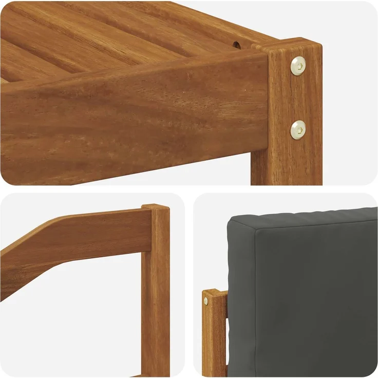 vidaXL Outdoor-Sofagarnitur mit Kissen 5 pcs Natur und Anthrazit 3366375 – Bild 7