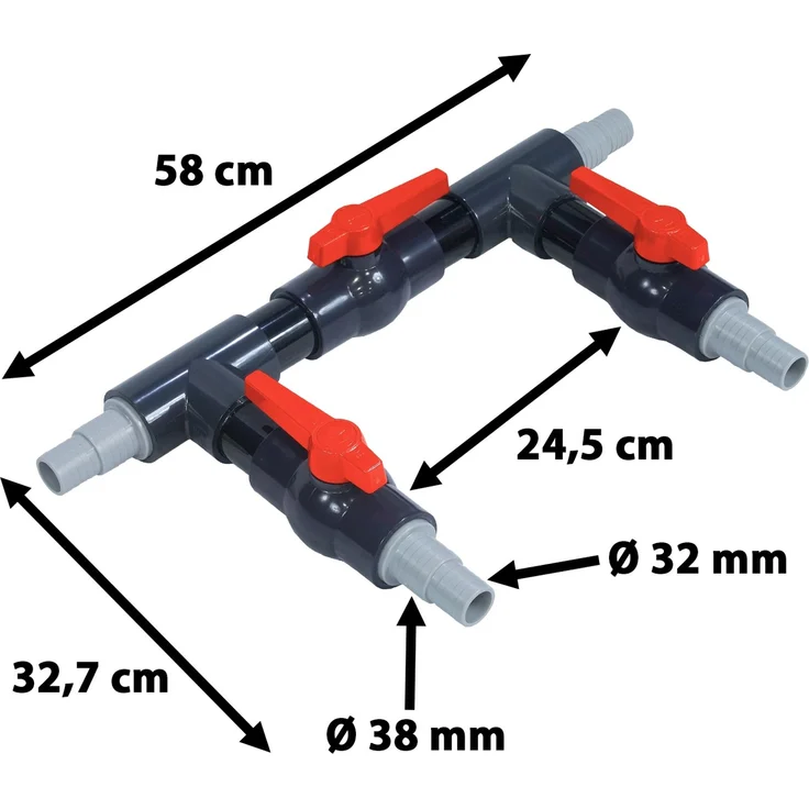 Miganeo Bypass Solarweiche mit Kugelhähnen - 32 / 38 mm – Bild 5