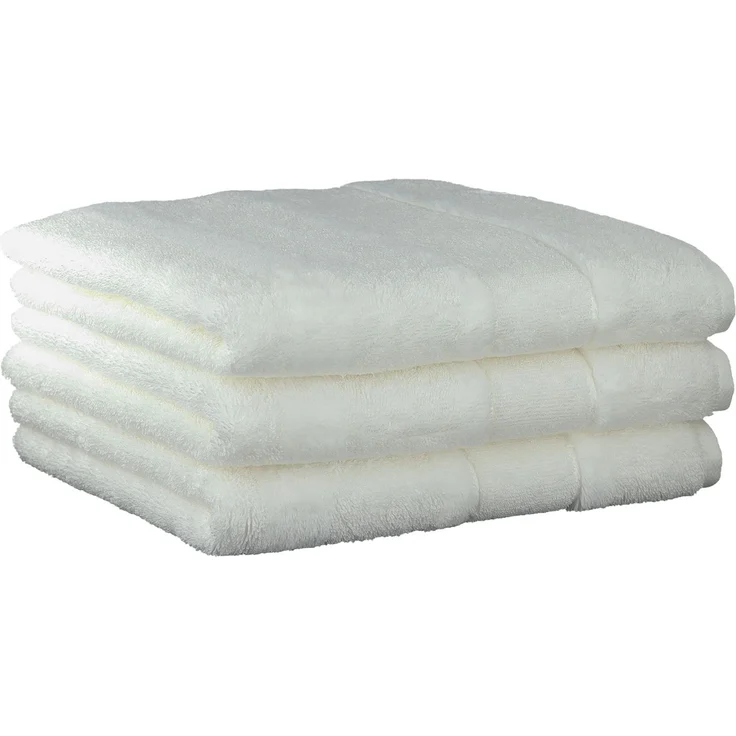 CAWÖ Gästetuch, 3er Pack - Noblesse2, Walkfrottier, Velours-Streifen, Baumwolle, einfarbig Weiß 30x50cm – Bild 1