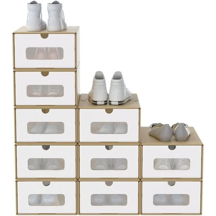 FIVMEN Schuhbox Stapelbar Schuhboxen mit Deckel & Transparent Sichtfenster Praktische (10 St), Stauraum Organizer für Schuhe – Bild 4