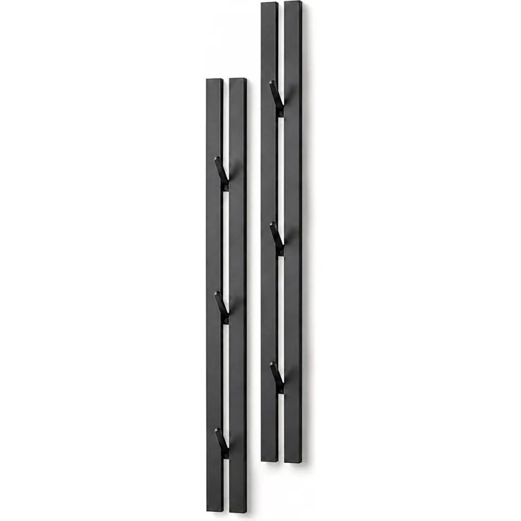 DanDiBo Wandgarderobe Schwarz Metall 2er Set Modern 96779 Garderobe Wand mit Haken Garderobenleiste Hakenleiste Garderobenhaken – Bild 3