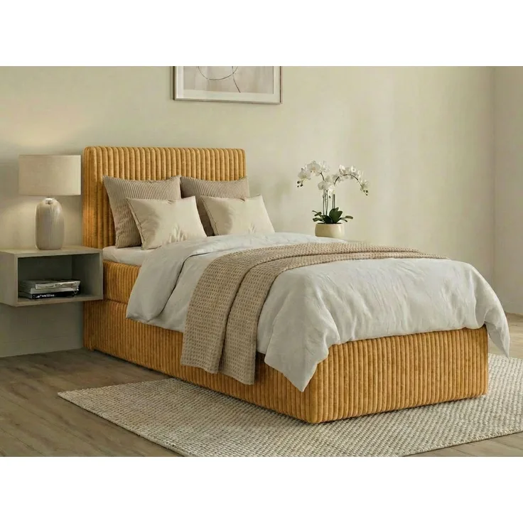 Boxspringbett RALF 160 x 200 cm mit Bettkasten, Topper und gepolstertem Kopfteil. Farbe: Braun, Härtegraden: H4 , Topper: T25-Topper