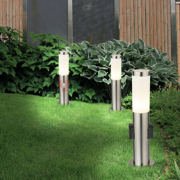 3er Set LED Edelstahl Stehleuchten für den Außenbereich – Bild 5