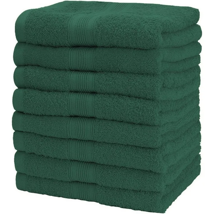 NatureMark Handtücher Handtuch 500gsm (8er-Set), 100% Baumwolle (8-St), 8X Frottier Handtücher mit Aufhänger, 50 x 100cm, Dunkel grün