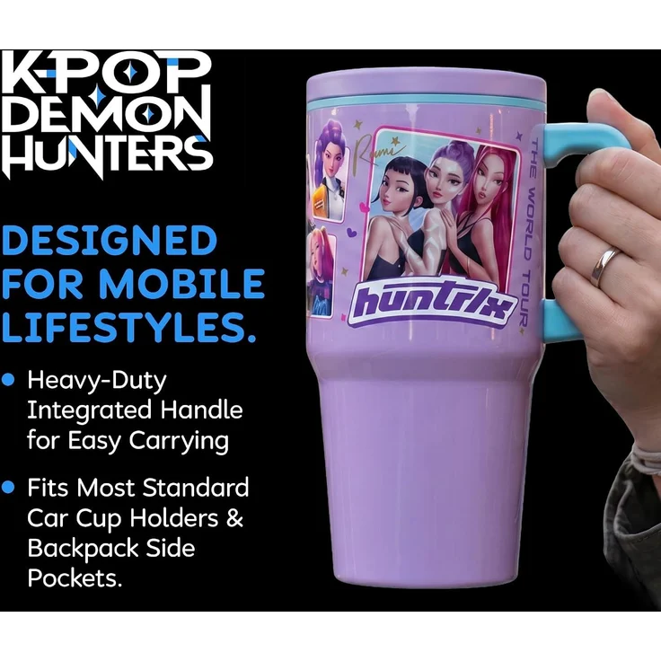 K-Pop Demon Hunters Trinkflasche Kinder Flasche 640 ml mit Motiv für Schule Freizeit und unterwegs – Bild 5