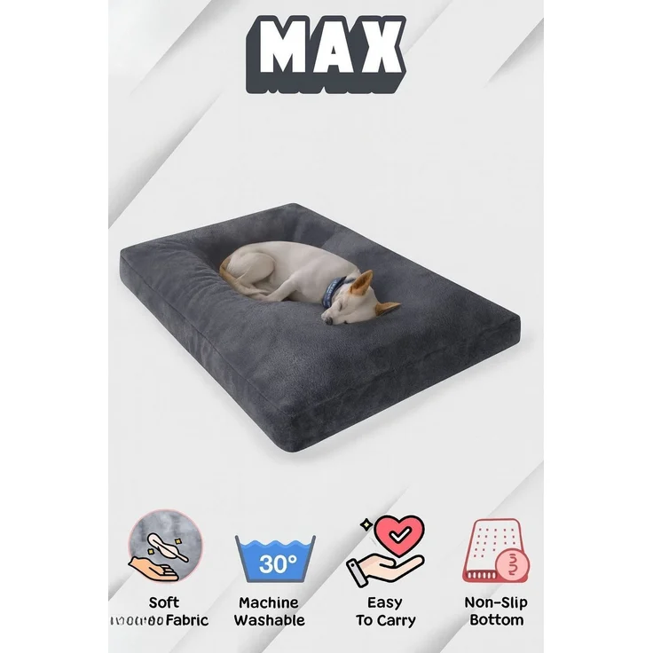 Paws & Whiskers 'Max Dog M - Anthracite' Haustierbett, Anthrazit, 74 x 62 x 12 cm – Bild 3