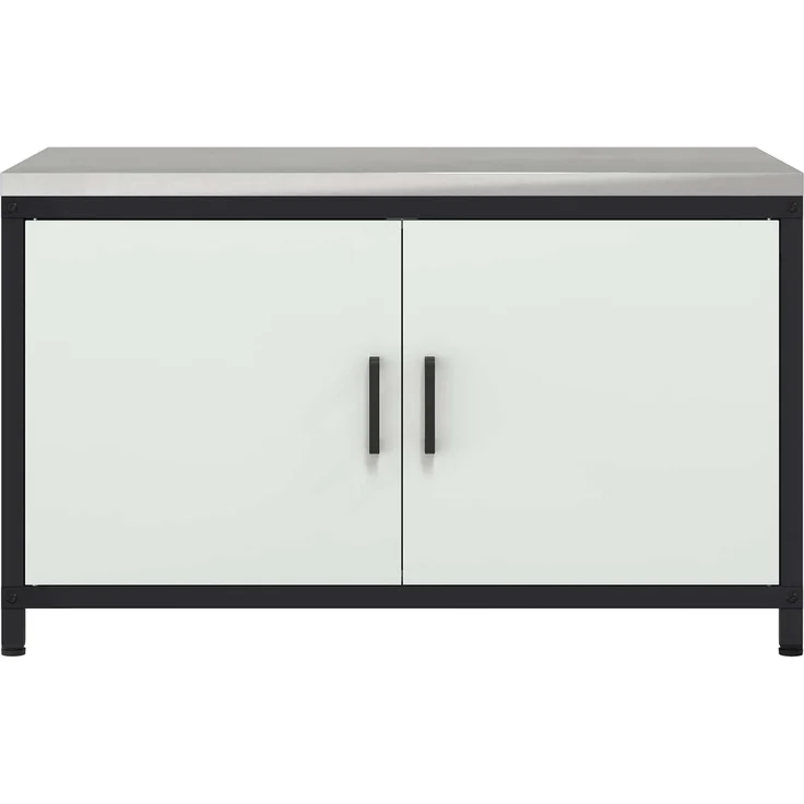 vidaXL Küchenaufbewahrung mit Regal mit Tür Weiß 60 x 50 x 92 cm Stahl 874997 – Bild 6