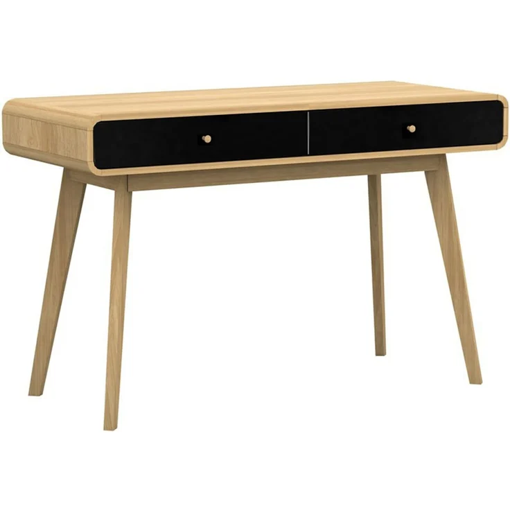 DHP Furniture Cassie Schreibtisch mit 2 Schubladen, Schwarz aus Spanplatte (BxTxH) 120x50x79 cm