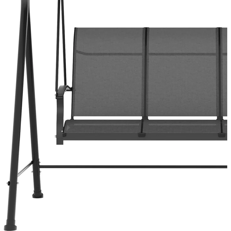 Outsunny Hollywoodschaukel Gartenschaukel mit Verstellbarem Dach, mit Armlehne, 3-Sitzer, Verstellbares Dach, Relaxstuhl, 1 tlg, Schaukelstuhl, für Garten, Balkon, Dunkelgrau – Bild 8