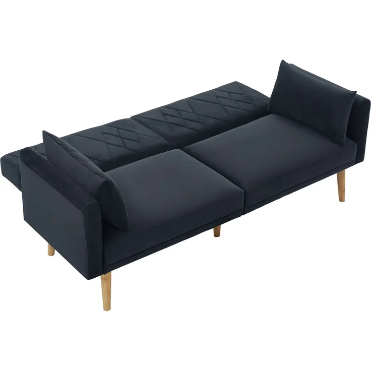 ZUBALIYA Schlafsofa 75x82 cm, mit Samtbezug, mit breiten Armlehnen, mit Schaumstoffpolsterung, ohne aufwendige Montage – Bild 16