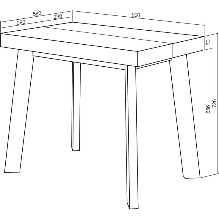 Skraut Home | Ausziehbarertisch | Multifunktionaler ausziehbarer | 160 | Für 8 Gäste | Hölzerne Beine | Moderner Stil | Eiche – Bild 5
