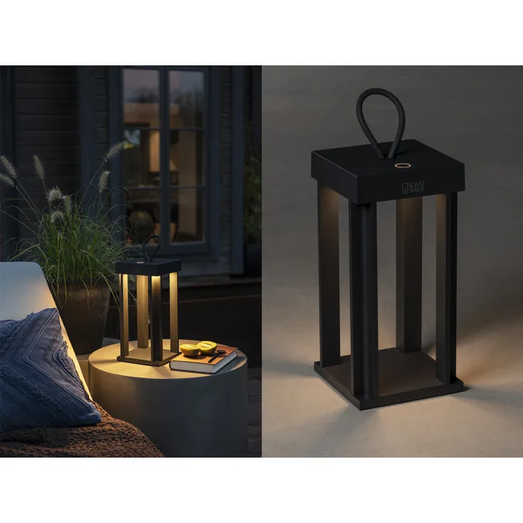 KONSTSMIDE 7819-750 USB Laterne Cannes schwarz 42cm dimmbar