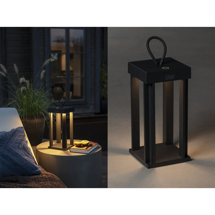 KONSTSMIDE 7819-750 USB Laterne Cannes schwarz 42cm dimmbar – Bild 1