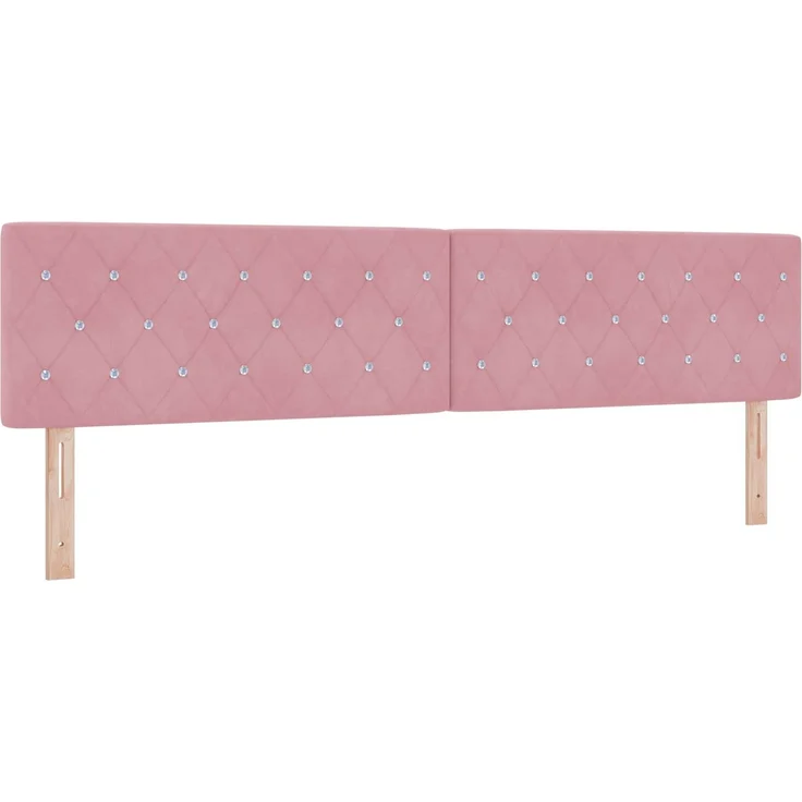 vidaXL Boxspringbett mit Matratze mit Kopfteil Rosa 200 x 200 cm Samt 3450781 – Bild 4