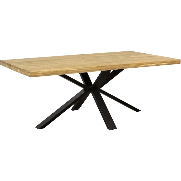 Esstisch >Eastbourne< in Eiche aus Massivholz,Metall - 220x76x100cm (BxHxT) – Bild 3