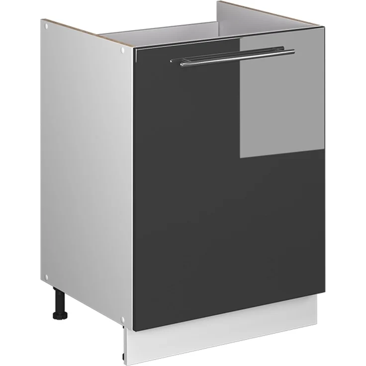 Spülenunterschrank Fame-Line Anthrazit Hochglanz/Weiß 60 cm Vicco – Bild 1