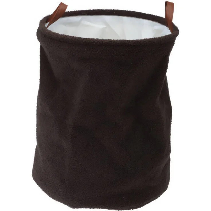 Home & styling collection Wäschekorb Aufbewahrungskorb Bouclé, Griffe aus Kunstleder, Ø 38 x 50 cm