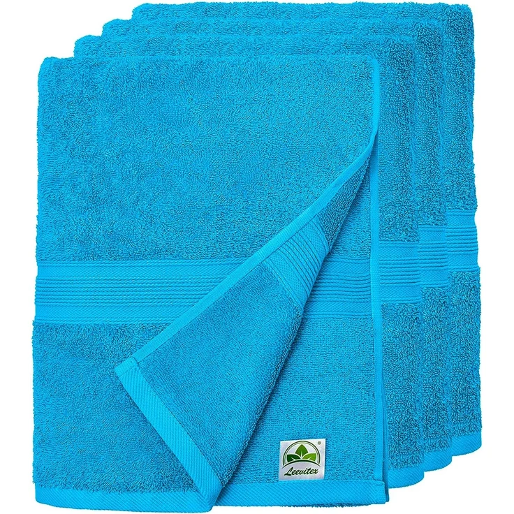 leevitex® Handtuch Frottee 4er Set, 50 x 100 cm, hochwertig verarbeitet & fusselfrei – Bild 1