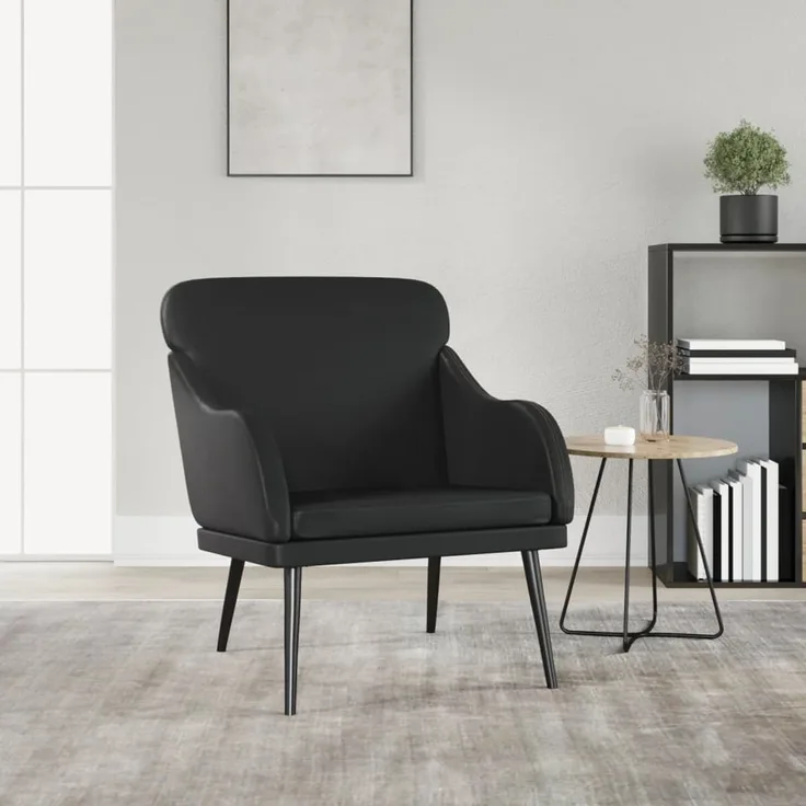 Sessel wohnzimmer, Relaxsessel, Fernsehsessel Schwarz 63x76x80 cm Kunstleder