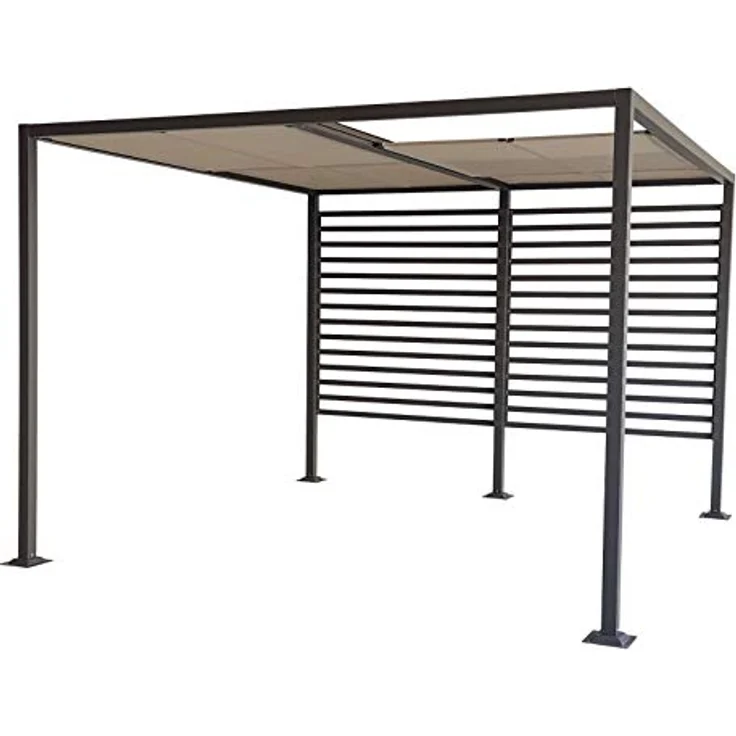 Jet-Line Pavillon Amun 3x4 m, Aluminium Gartenpavillon mit Schiebedach und UV Sonnenschutz in Anthrazit – Bild 5