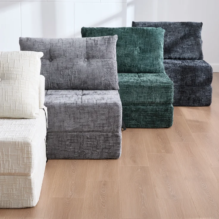 LVHOM Schlafsofa mit Schlaffunktion und Kissen, tragbares Klappsofa mit Rückenlehne, bis 200kg, für Wohnzimmer Büro, Schwarz – Bild 9