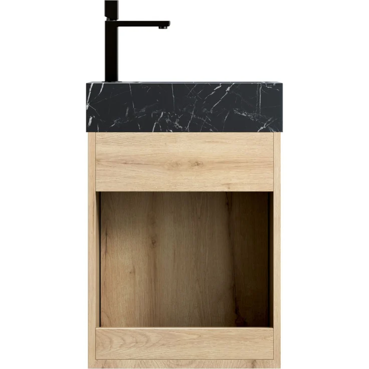 Badmöbel-Set 40 x 22 x 58 cm mit Naturmarmor-Waschbecken und vormontiertem Unterschrank – Bild 8